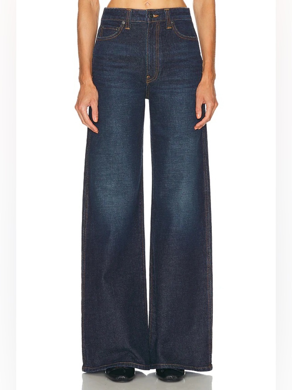 Redone 70s Ultra High Rise Wide Leg Jean in Dark Wash - 28